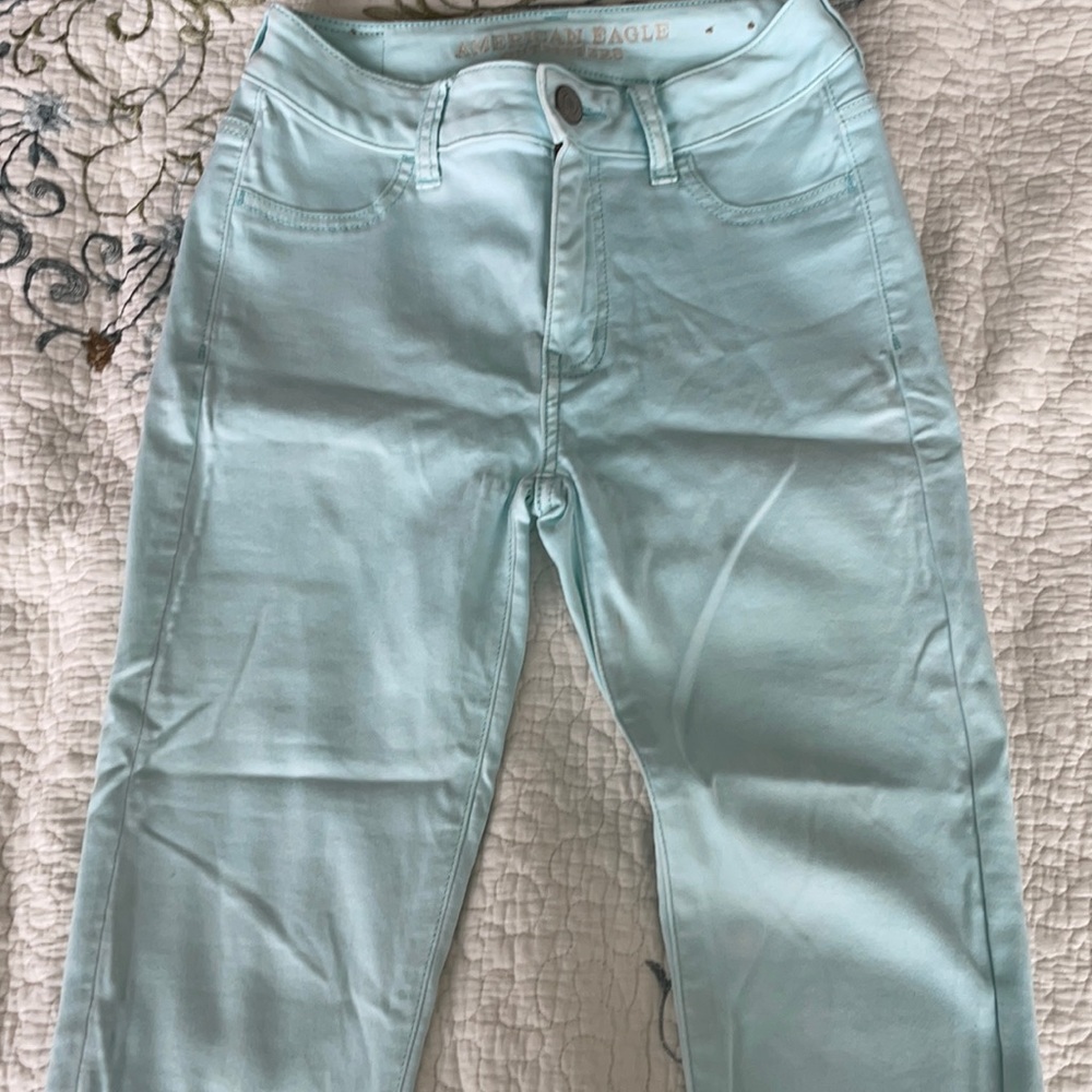 Light Blue stretch Capri pant